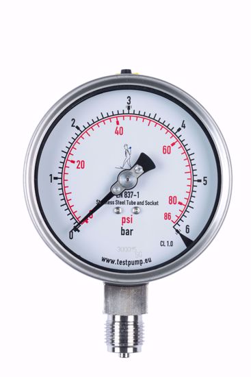 Afbeelding van 0-6 Bar Manometer, Ø100mm, 1%