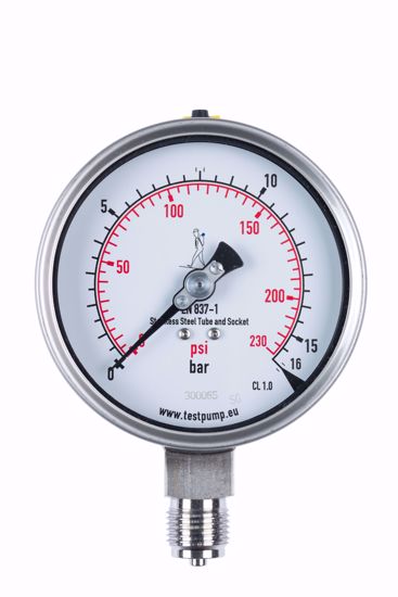 Afbeelding van 0-16 Bar Manometer, Ø100mm, 1%