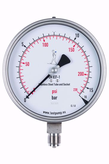 Afbeelding van 0-16 Bar Manometer, Ø150mm, 1%