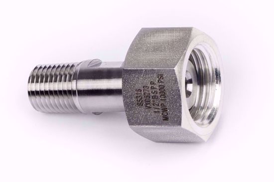 Afbeelding van Verloop 1/2" BSP female met 60 graden conus en o-ring x 1/4" NPT Male