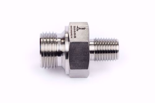 Picture of Adapter 1/4" NPT male x 1/2"BSP male, 60 degree cone